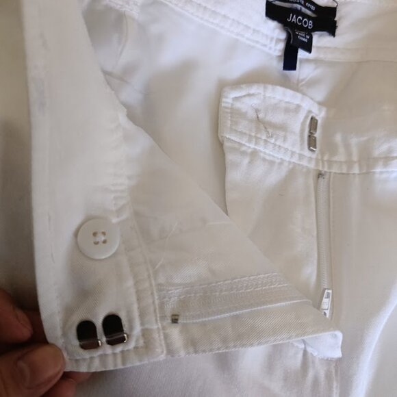 🤑$5 SALE🤑10🚢🏖️ Jacob Fitted White Trousers Vacation Pants - Picture 8 of 10